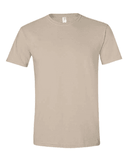 Sample of SoftStyle T-Shirt in Sand from side front