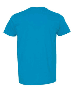 Sample of SoftStyle T-Shirt in Sapphire from side back