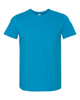 Sample of SoftStyle T-Shirt in Sapphire from side front