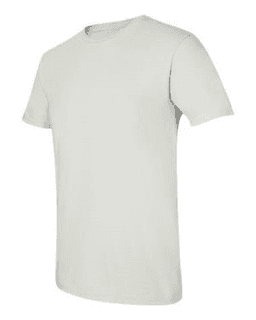 Sample of SoftStyle T-Shirt in White from side sleeveleft