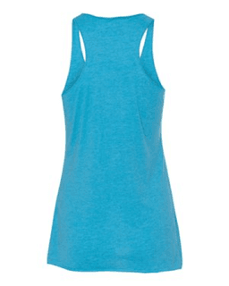 Sample of Women's Triblend Racerback Tank in Aqua Triblend from side back