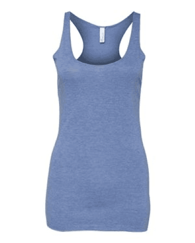 Sample of Women's Triblend Racerback Tank in Blue Triblend style