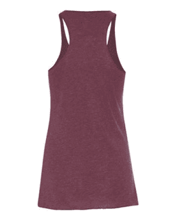 Sample of Women's Triblend Racerback Tank in Maroon Triblend from side back