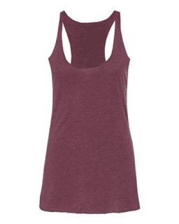 Sample of Women's Triblend Racerback Tank in Maroon Triblend from side front