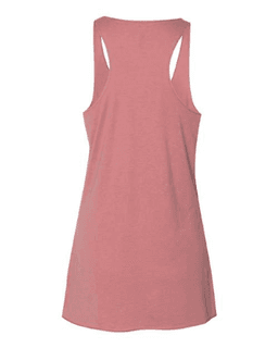 Sample of Women's Triblend Racerback Tank in Mauve Triblend from side back