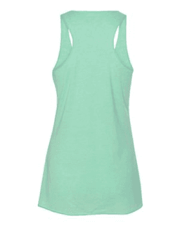 Sample of Women's Triblend Racerback Tank in Mint Triblend from side back