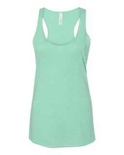 Sample of Women's Triblend Racerback Tank in Mint Triblend from side front