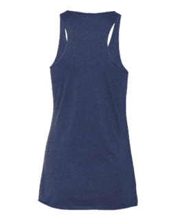 Sample of Women's Triblend Racerback Tank in Navy Triblend from side back