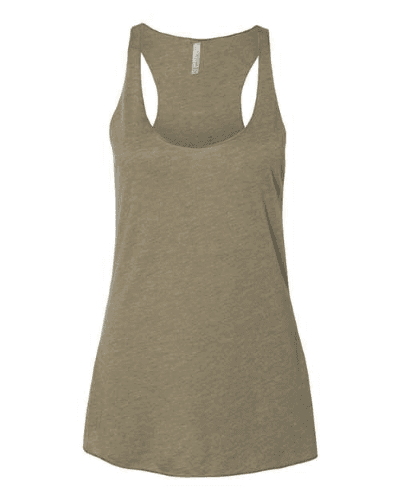 Sample of Women's Triblend Racerback Tank in Olive Triblend style