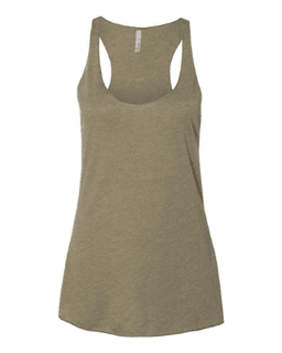 Sample of Women's Triblend Racerback Tank in Olive Triblend from side front