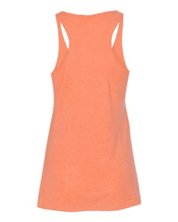 Sample of Women's Triblend Racerback Tank in Orange Triblend from side back