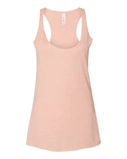 Sample of Women's Triblend Racerback Tank in Peach Triblend from side front