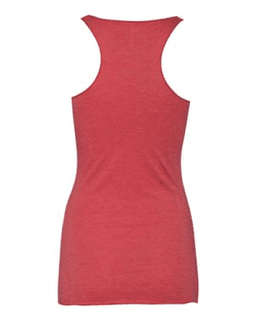 Sample of Women's Triblend Racerback Tank in Red Triblend from side back