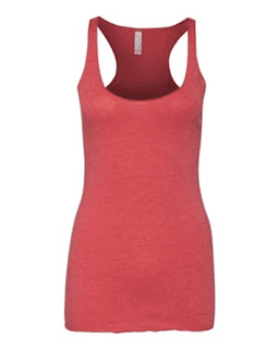 Sample of Women's Triblend Racerback Tank in Red Triblend from side front