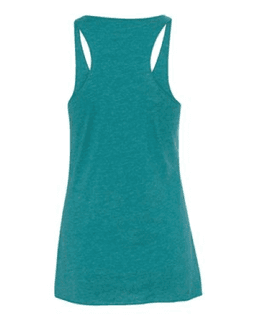 Sample of Women's Triblend Racerback Tank in Teal Triblend from side back