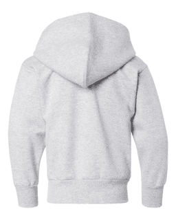 Sample of ComfortBlend EcoSmart Youth Hooded Sweatshirt in Ash from side back