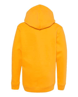 Sample of ComfortBlend EcoSmart Youth Hooded Sweatshirt in Gold from side back