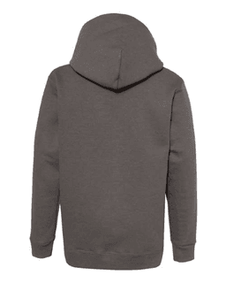 Sample of ComfortBlend EcoSmart Youth Hooded Sweatshirt in Smoke Grey from side back