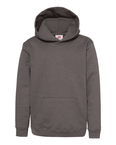 Sample of ComfortBlend EcoSmart Youth Hooded Sweatshirt in Smoke Grey style