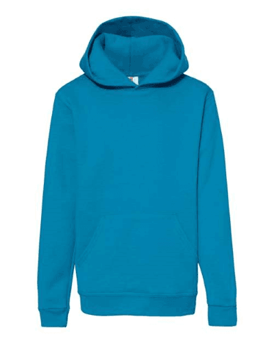 Sample of ComfortBlend EcoSmart Youth Hooded Sweatshirt in Teal style