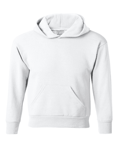 Sample of ComfortBlend EcoSmart Youth Hooded Sweatshirt in White style