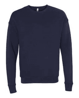 Sample of Unisex Drop Shoulder Sweatshirt in Navy from side front