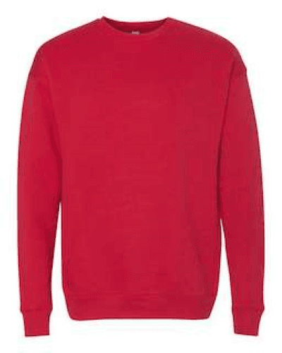 Sample of Unisex Drop Shoulder Sweatshirt in Red style