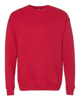 Sample of Unisex Drop Shoulder Sweatshirt in Red from side front