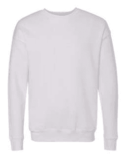 Sample of Unisex Drop Shoulder Sweatshirt in White from side front