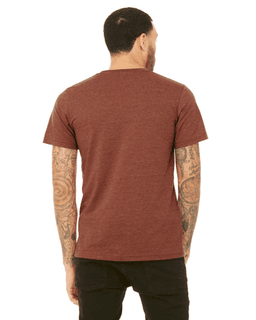 Sample of Canvas 3001 - Unisex Jersey Short-Sleeve T-Shirt in HEATHER CLAY from side back