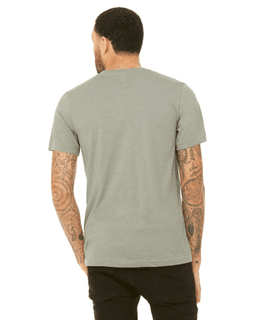 Sample of Canvas 3001 - Unisex Jersey Short-Sleeve T-Shirt in HEATHER STONE from side back