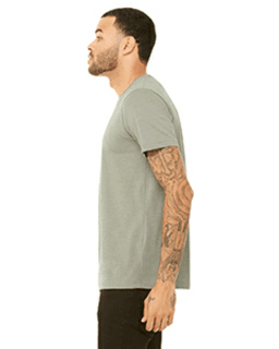 Sample of Canvas 3001 - Unisex Jersey Short-Sleeve T-Shirt in HEATHER STONE from side sleeveleft