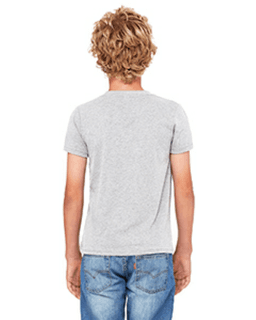 Sample of Canvas 3001Y - Youth Jersey Short-Sleeve T-Shirt in ATHLETIC HEATHER from side back