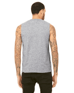 Sample of Canvas 3483 - Unisex Jersey Muscle Tank in ATHLETIC HEATHER from side back