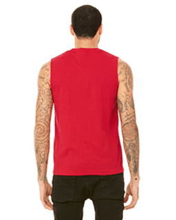 Sample of Canvas 3483 - Unisex Jersey Muscle Tank in RED from side back