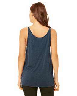 Sample of Bella 8838 - Ladies' Slouchy Tank in HEATHER NAVY from side back