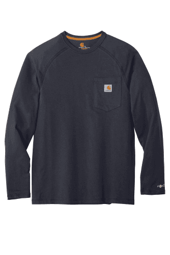 Sample of Carhartt Force Cotton Delmont Long Sleeve T-Shirt in Navy style