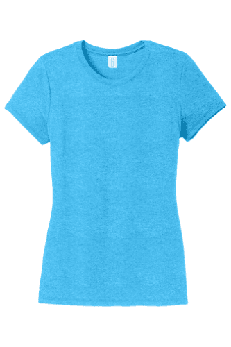 Sample of District Made Ladies Perfect Tri Crew Tee in Turquoise Frst style