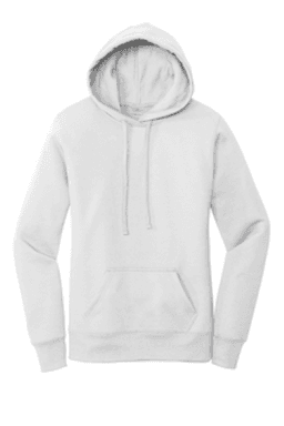 Sample of Port & Company Ladies Core Fleece Pullover Hooded Sweatshirt LPC78H in White from side front