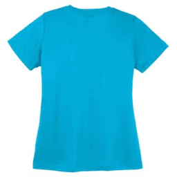 Sample of Sport Tek Ladies Competitor Tee in Atomic Blue from side back