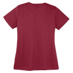 Sample of Sport Tek Ladies Competitor Tee in Cardinal from side back