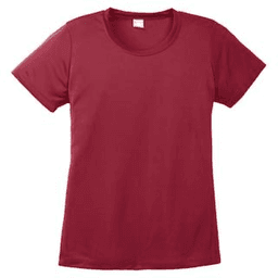 Sample of Sport Tek Ladies Competitor Tee in Cardinal from side front