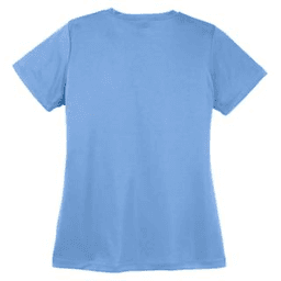 Sample of Sport Tek Ladies Competitor Tee in Carolina Blue from side back