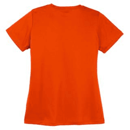 Sample of Sport Tek Ladies Competitor Tee in Deep Orange from side back