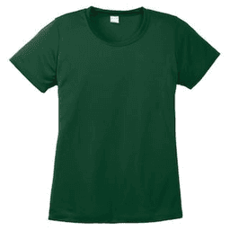 Sample of Sport Tek Ladies Competitor Tee in Forest Green from side front