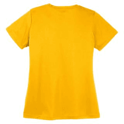 Sample of Sport Tek Ladies Competitor Tee in Gold from side back