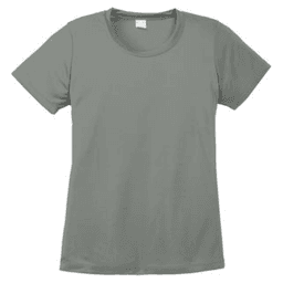 Sample of Sport Tek Ladies Competitor Tee in Grey Concrete from side front