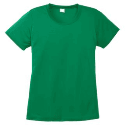 Sample of Sport Tek Ladies Competitor Tee in Kelly Green from side front