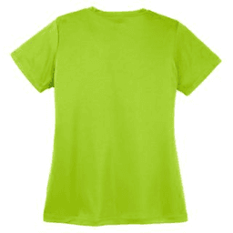 Sample of Sport Tek Ladies Competitor Tee in Lime Shock from side back