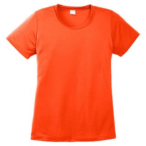 Sample of Sport Tek Ladies Competitor Tee in Neon Orange style